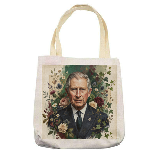 The Monarch in Bloom - printed canvas tote bag by haris kavalla
