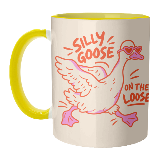 Silly Goose on the Loose! - unique mug by Ms Doodle