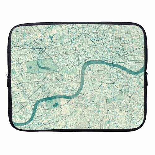 London Map Blue Vintage - designer laptop sleeve by City Art Posters