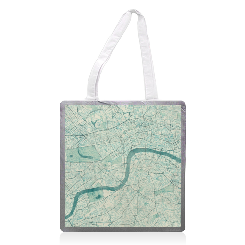 London Map Blue Vintage - printed tote bag by City Art Posters