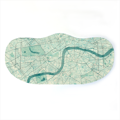 London Map Blue Vintage - face cover mask by City Art Posters