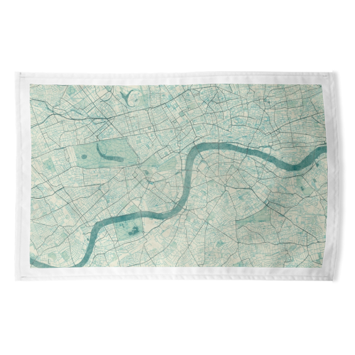 London Map Blue Vintage - funny tea towel by City Art Posters
