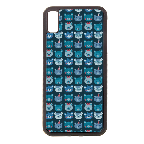 Cute Bear Faces Pattern - stylish phone case by Claire Stamper