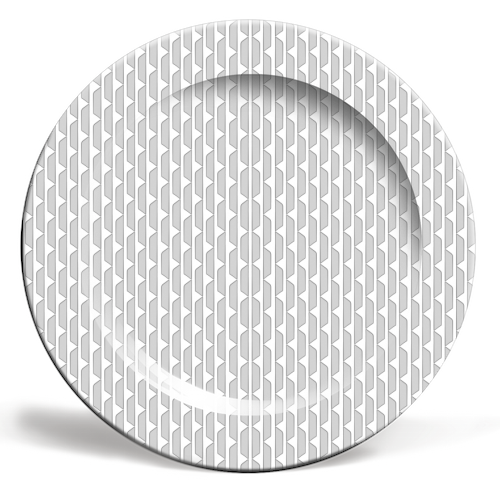 Grey Blocks - ceramic dinner plate by Natalie North