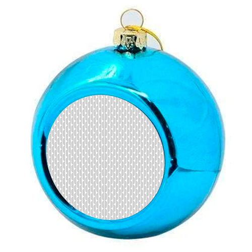 Grey Blocks - colourful christmas bauble by Natalie North