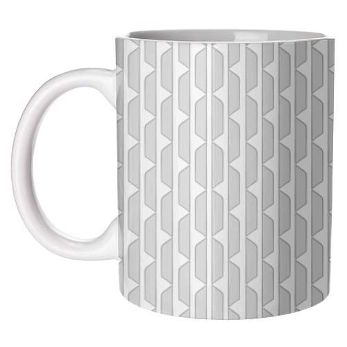 Grey Blocks - unique mug by Natalie North