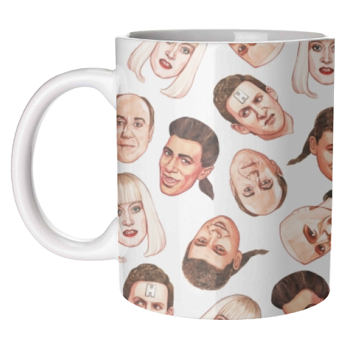 Faces of the Dwarf - unique mug by Helen Green