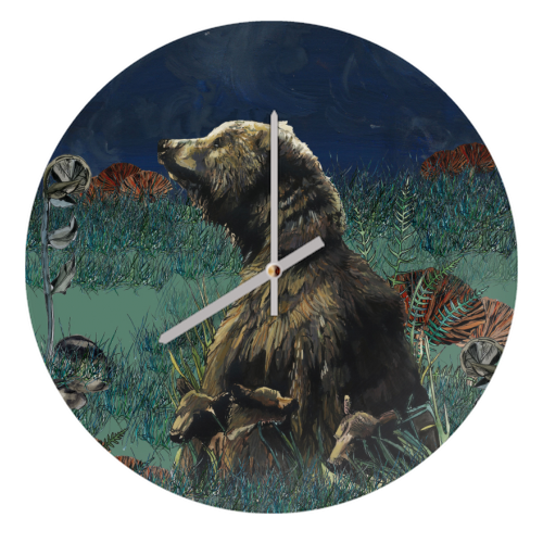 Moonlight Bear - quirky wall clock by Louisa Heseltine