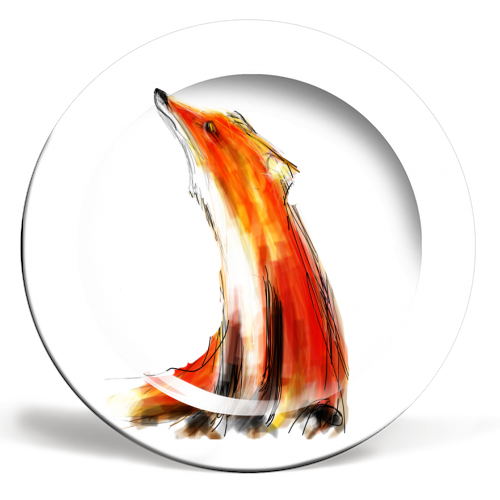 Wise Fox - ceramic dinner plate by James Jefferson Peart