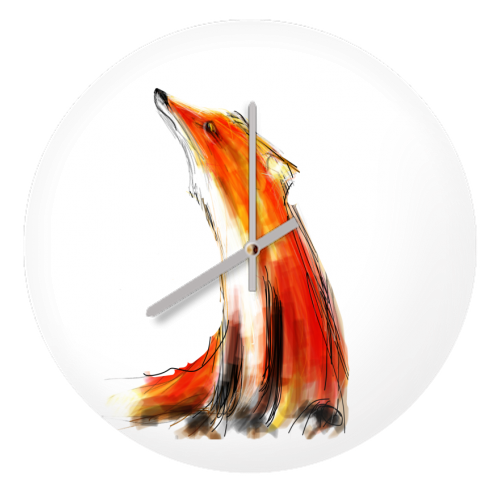 Wise Fox - quirky wall clock by James Jefferson Peart
