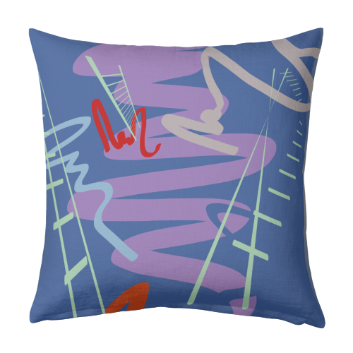 Snakes and Ladders - designed cushion by Julia Barstow