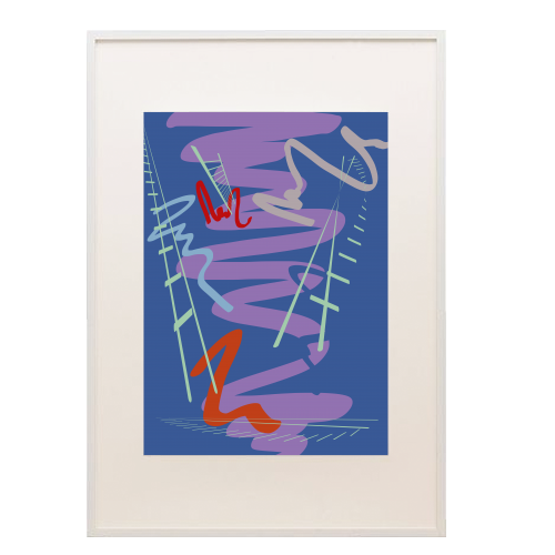Snakes and Ladders - framed poster print by Julia Barstow