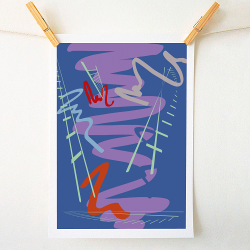 Snakes and Ladders - A1 - A4 art print by Julia Barstow