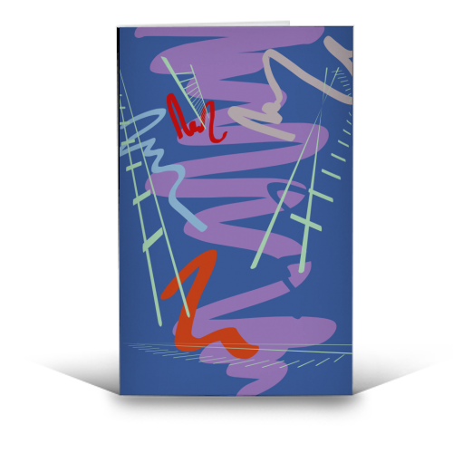Snakes and Ladders - funny greeting card by Julia Barstow