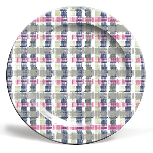 Check 2 - ceramic dinner plate by Julia Barstow