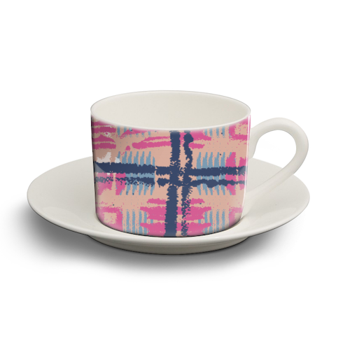 Check - personalised cup and saucer by Julia Barstow