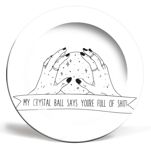Crystal Ball - ceramic dinner plate by Phie Hackett