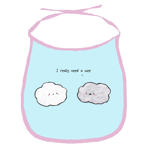 Clouds - funny baby bib by Ellie Bednall