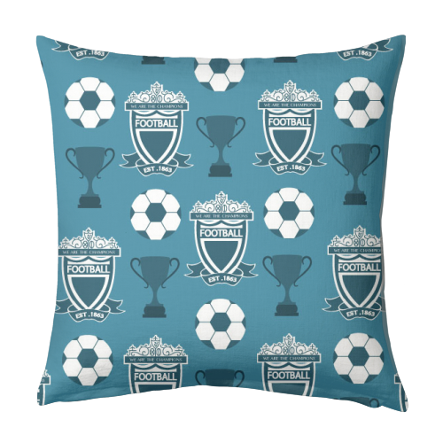 Football - designed cushion by sam keeley