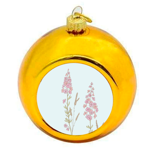 Flowers in Norway - colourful christmas bauble by Emma Margaret