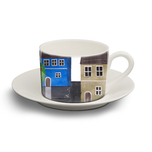 My little town - personalised cup and saucer by Ida Kortelainen