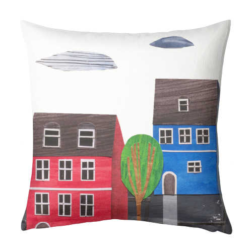 My little town - designed cushion by Ida Kortelainen