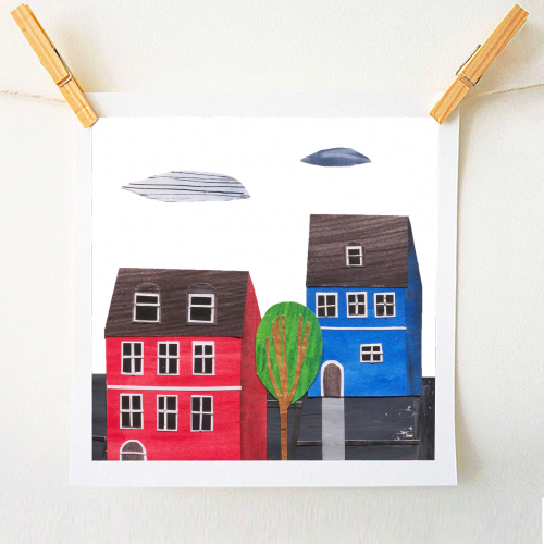 My little town - A1 - A4 art print by Ida Kortelainen