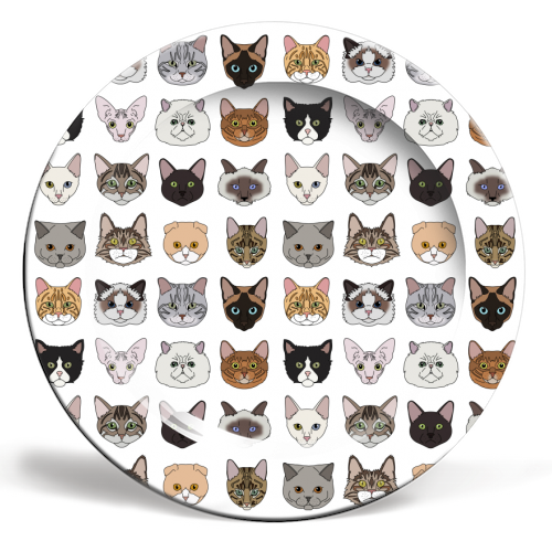 Cats - ceramic dinner plate by Kitty & Rex Designs