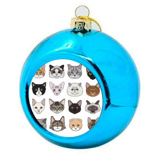 Cats - colourful christmas bauble by Kitty & Rex Designs
