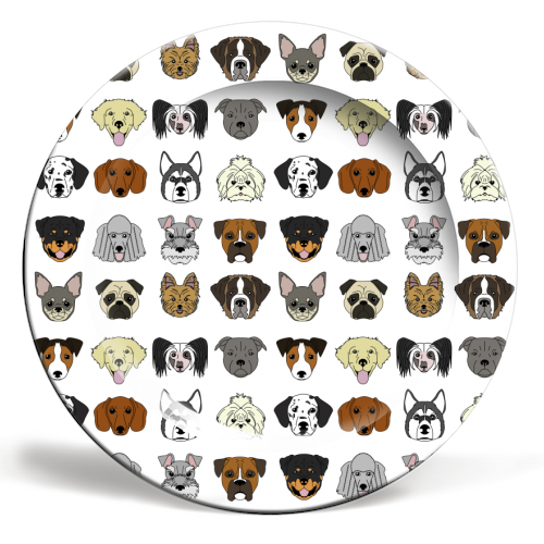 Dogs - ceramic dinner plate by Kitty & Rex Designs