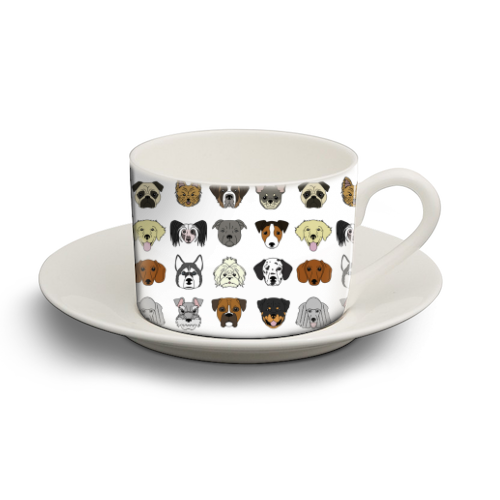 Dogs - personalised cup and saucer by Kitty & Rex Designs
