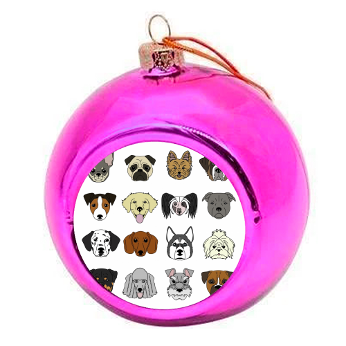 Dogs - colourful christmas bauble by Kitty & Rex Designs