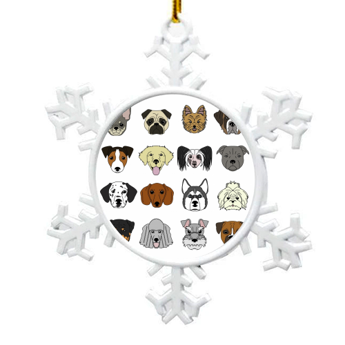 Dogs - snowflake decoration by Kitty & Rex Designs