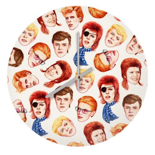 Fabulous Bowie - quirky wall clock by Helen Green