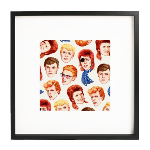 Fabulous Bowie - white/black framed print by Helen Green