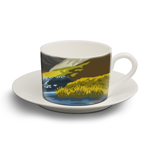 Loch an t-Siob, Isle of Jura - personalised cup and saucer by Stephen Millership