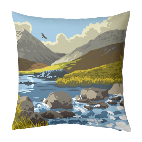 Loch an t-Siob, Isle of Jura - designed cushion by Stephen Millership