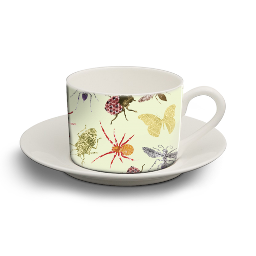 Insects - personalised cup and saucer by Stag Prints