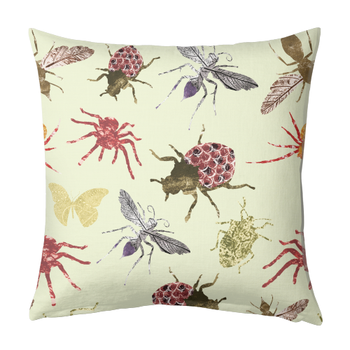 Insects - designed cushion by Stag Prints