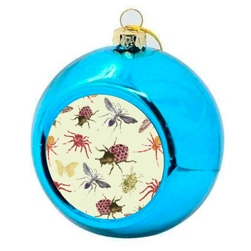 Insects - colourful christmas bauble by Stag Prints