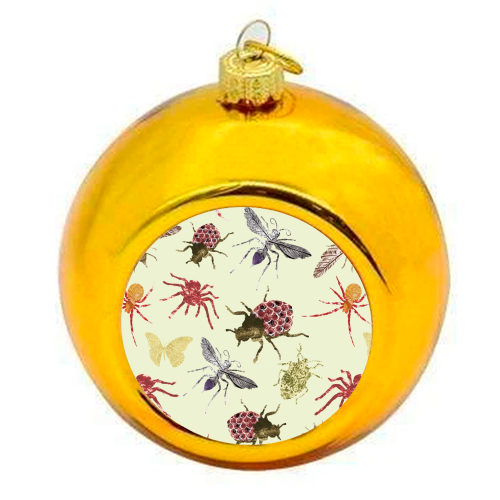 Insects - colourful christmas bauble by Stag Prints