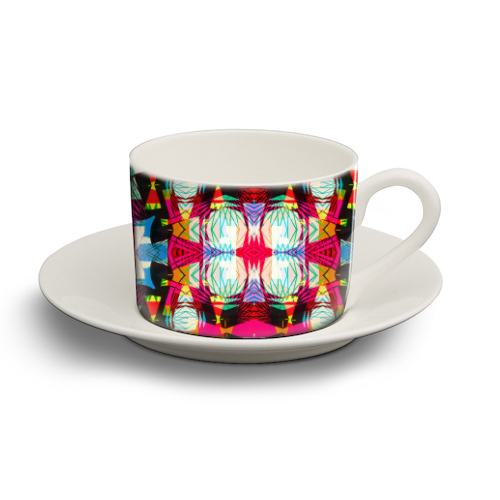 Party Print - personalised cup and saucer by Hannah Elizabeth Washbourne