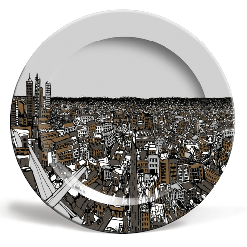Leeds City - ceramic dinner plate by Lucy Banks