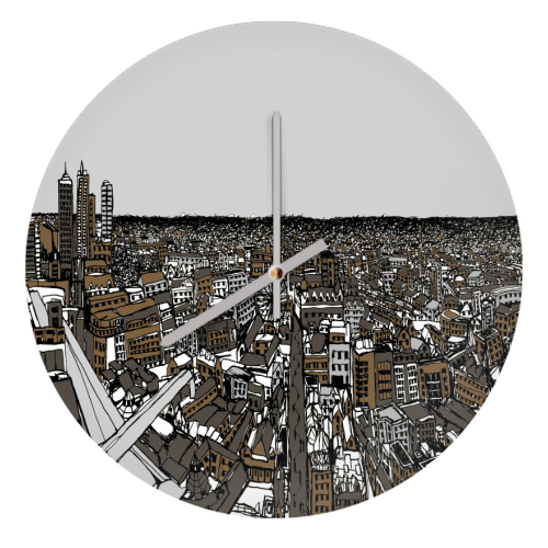 Leeds City - quirky wall clock by Lucy Banks