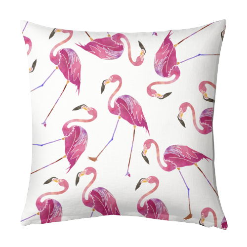 Let\'s Flamingo! - designed cushion by Natasha Troy