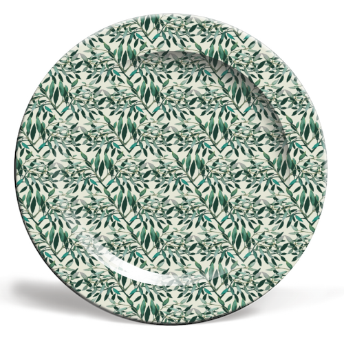 Leafy - ceramic dinner plate by MartaCernovskaja