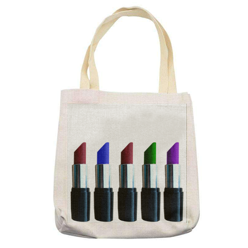 Lipsticks - printed tote bag by Sarah Westgarth