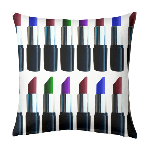 Lipsticks - designed cushion by Sarah Westgarth