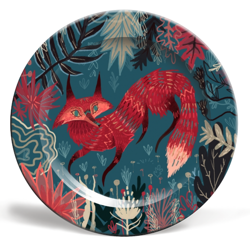 The Red Fox - ceramic dinner plate by Karl James Mountford