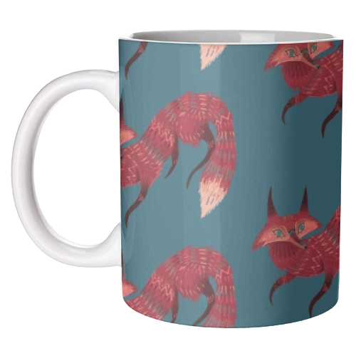 The Red Fox - unique mug by Karl James Mountford